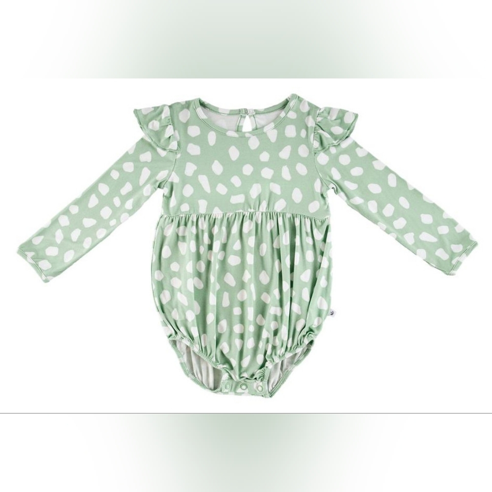 Birdie Bean Bamboo Long Sleeve Bubble Romper Willow NWOT 18-24M